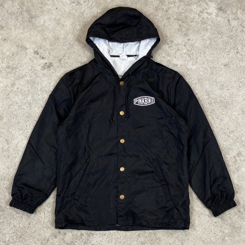 Pinkbike Mens Moto Coach Jacket Black Hooded size XS‎